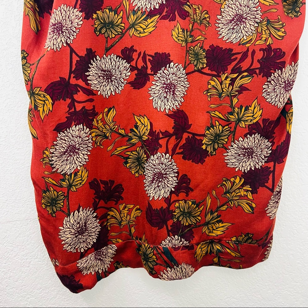 Vici Rust Floral Print Button Down Tunic - image 8